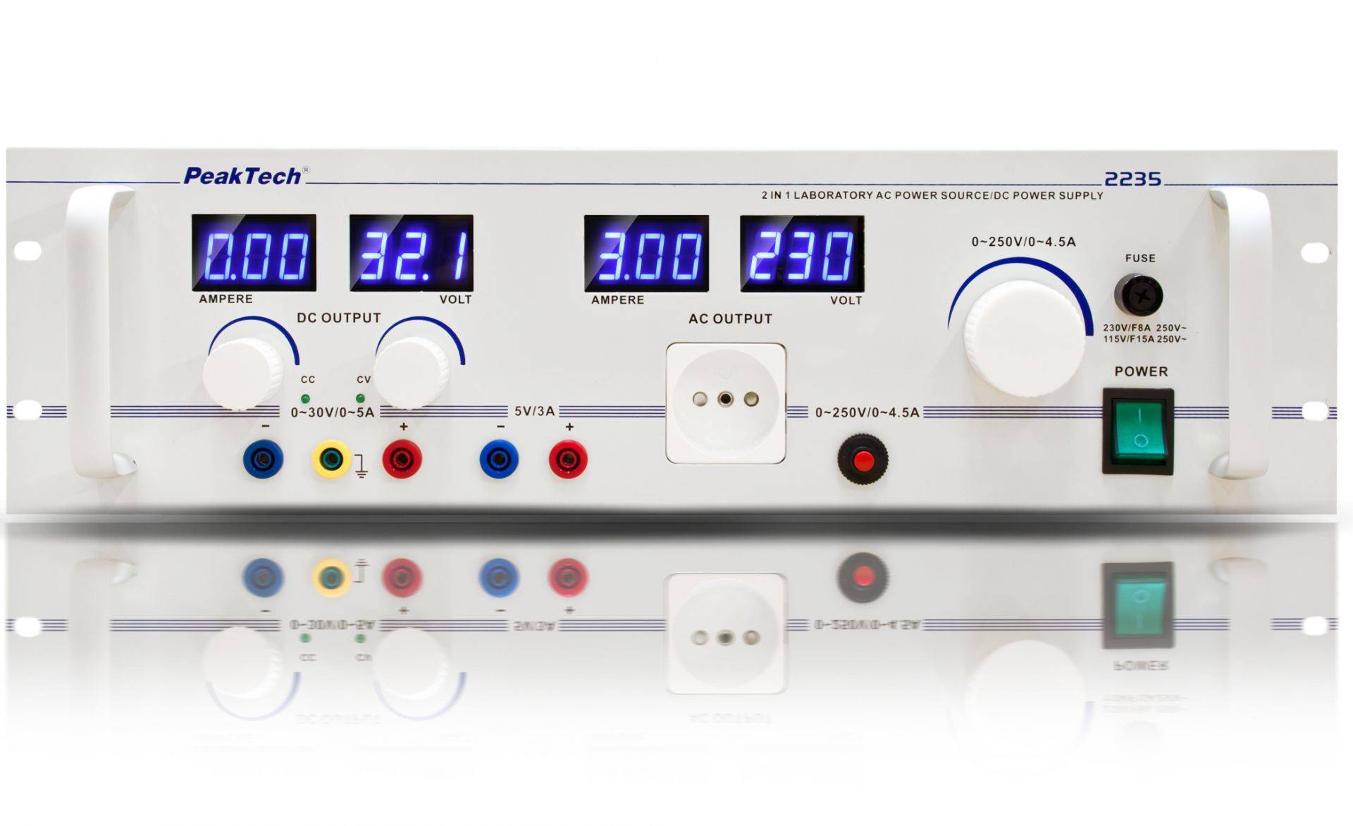 PeakTech P 2235 – Regeltrenntransformator ~ 0 - 250 V AC-0