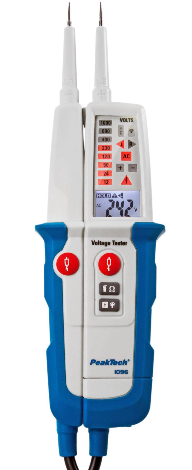 PeakTech P 1096 – Zweipoliger AC/DC-Spannungsprüfer mit LED-Anzeige-0