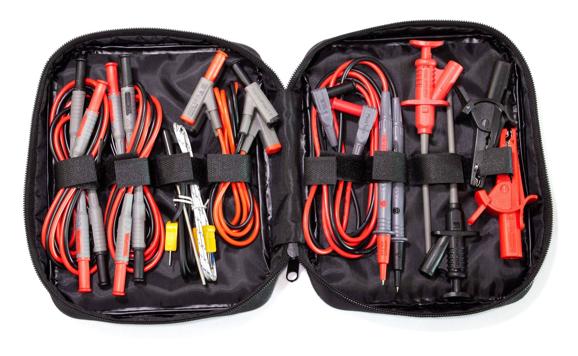PeakTech P 8200 – Messzubehör-Set ~ mit Prüfleitungen, Abgreifklemmen und Temperaturfühlern-1