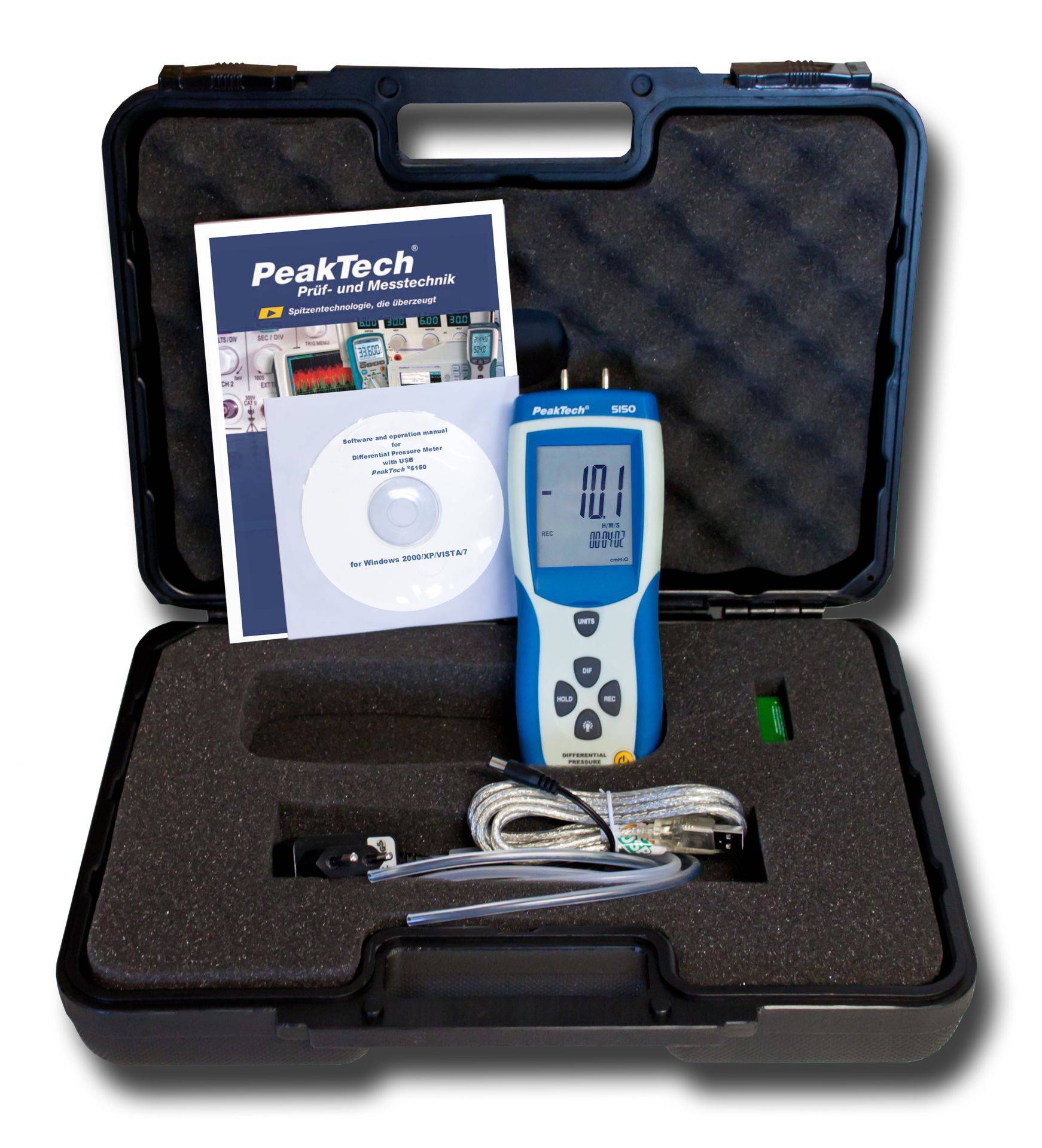 PeakTech P 5150 – Differenzdruck-Messgerät ~ 0 ... 344 mBar ~ mit USB-Schnittstelle-1