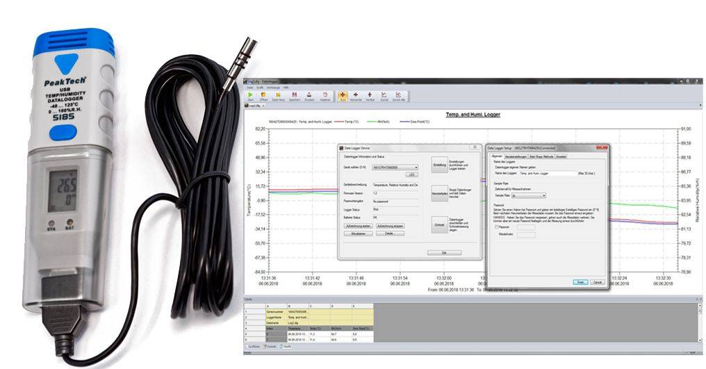 PeakTech P 5185 – USB-Datenlogger ~ Lufttemperatur und -feuchtigkeit ~ 32000 Punkte-4