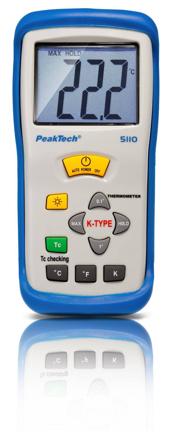 PeakTech P 5110 – Digital-Thermometer ~ 1 CH ~ Typ-K ~ -50 ... +1300°C ~ mit °C/°F/K Anzeige