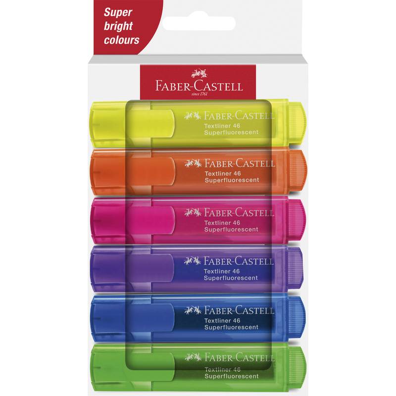 Textmarkeretui 6ST Superfluo sortiert FABER CASTELL 254646-0