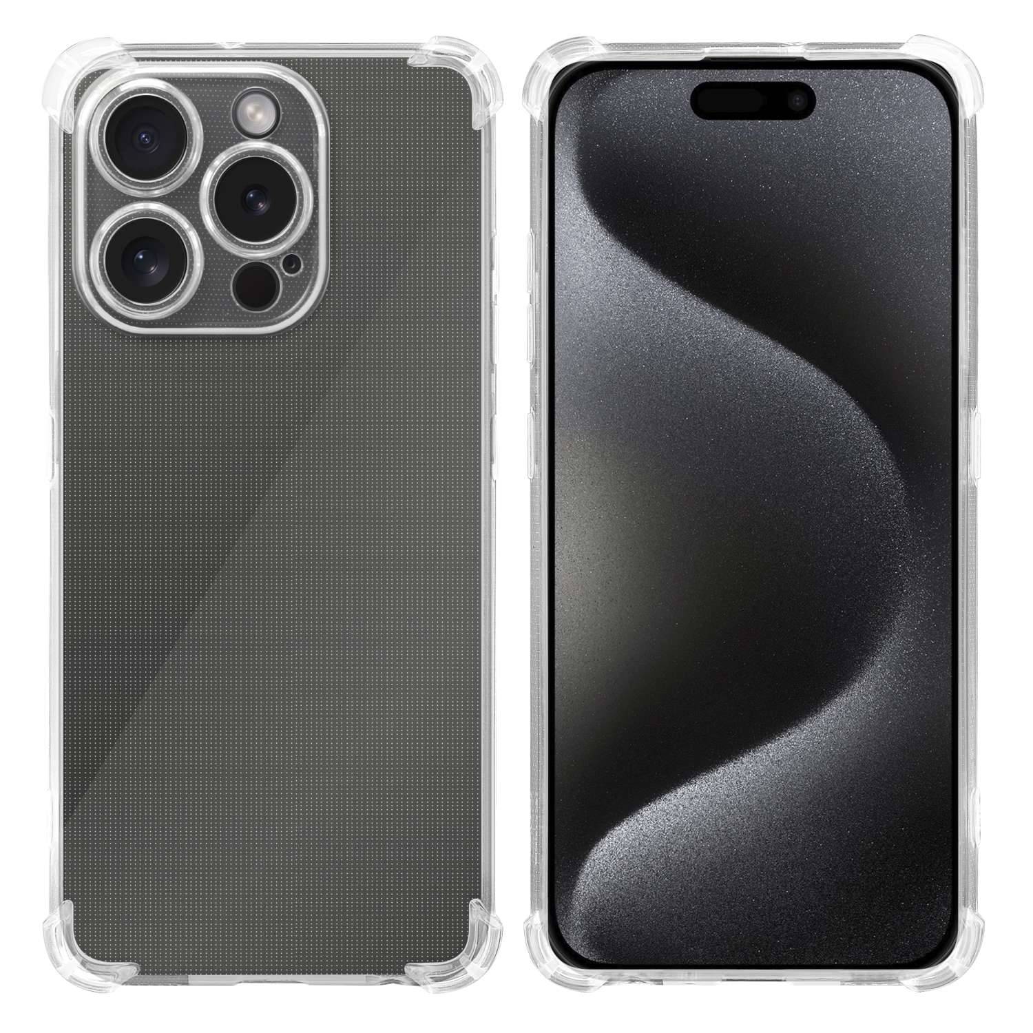 Cadorabo Hülle für Apple iPhone 15 PRO Schutz Hülle in Transparent Schutzhülle TPU Silikon Cover Etui Case-0