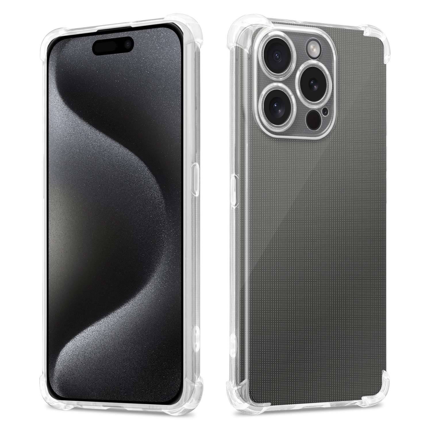 Cadorabo Hülle für Apple iPhone 15 PRO Schutz Hülle in Transparent Schutzhülle TPU Silikon Cover Etui Case-1