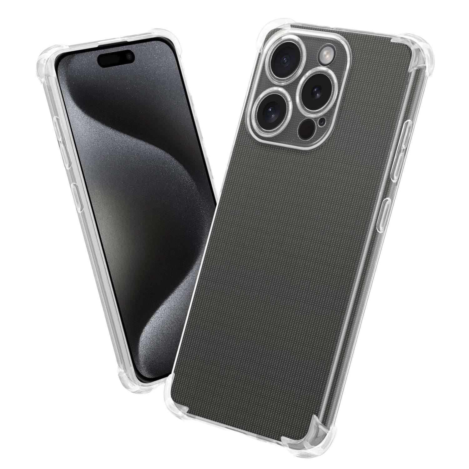 Cadorabo Hülle für Apple iPhone 15 PRO Schutz Hülle in Transparent Schutzhülle TPU Silikon Cover Etui Case-2