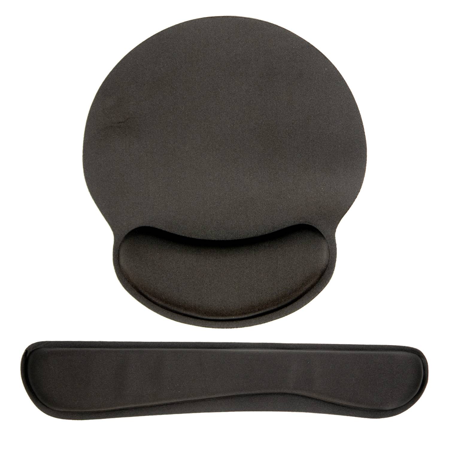 Mauspad und Tastatur Gelenkauflage Rutschfest ergonomisch Unterlage mit Handgelenkstütze aus Naturkautschuk (2-tlg. Set)-0