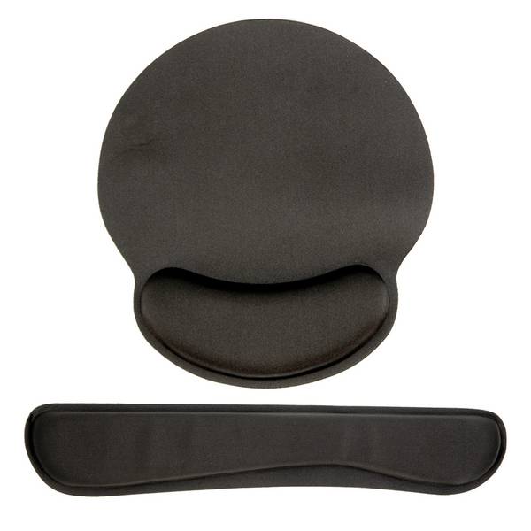 Mauspad und Tastatur Gelenkauflage Rutschfest ergonomisch Unterlage mit Handgelenkstütze aus Naturkautschuk (2-tlg. Set)