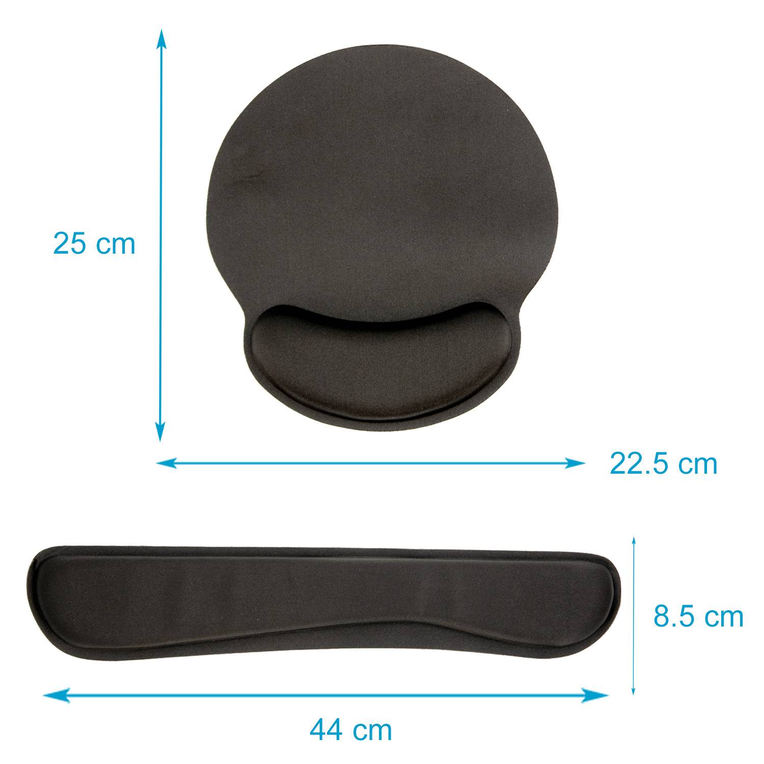Mauspad und Tastatur Gelenkauflage Rutschfest ergonomisch Unterlage mit Handgelenkstütze aus Naturkautschuk (2-tlg. Set)-1