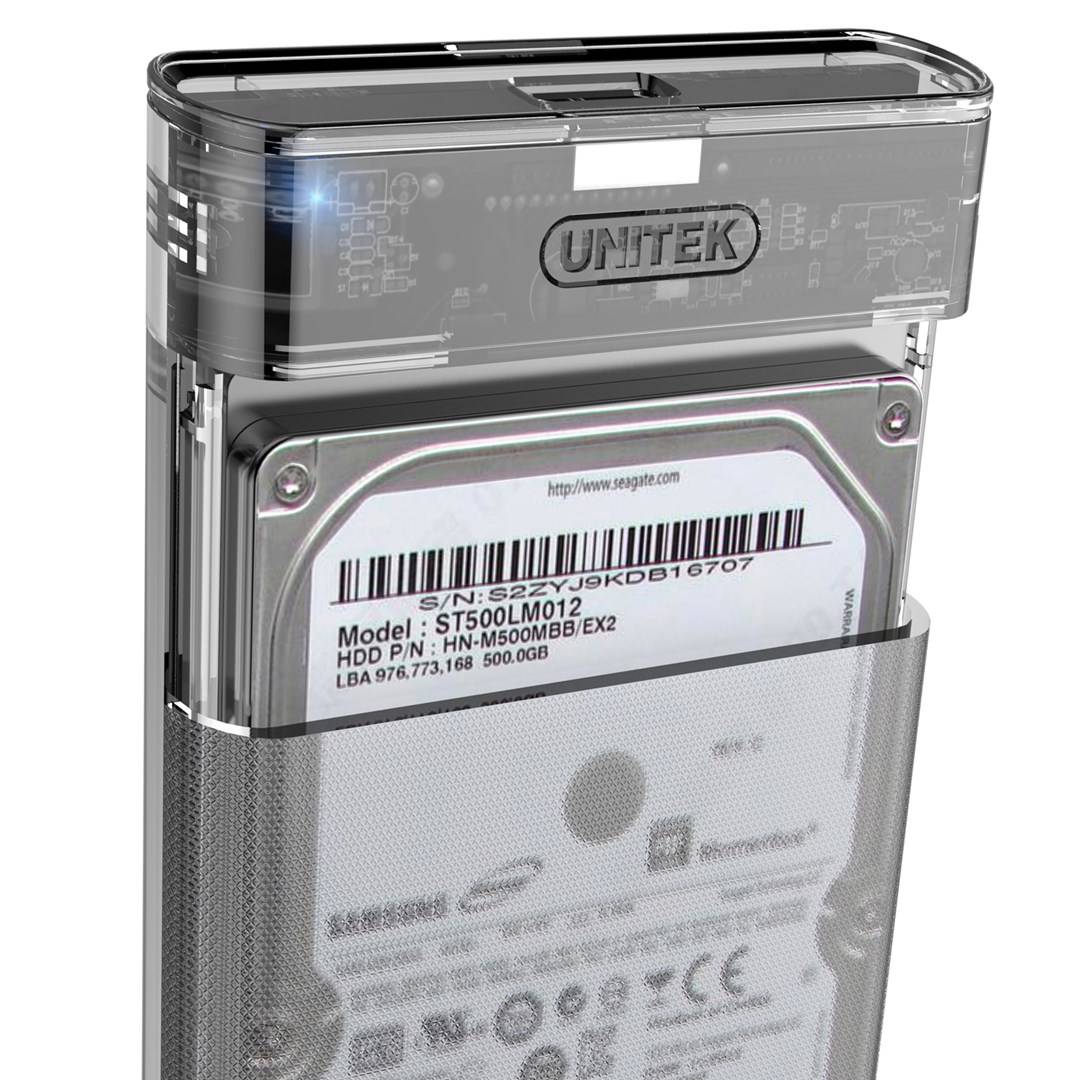 Unitek DisGuard Limpid R - USB3.1 SATA6G 2.5" HDD/SSD Hard Disk Enclosure - Spei-2