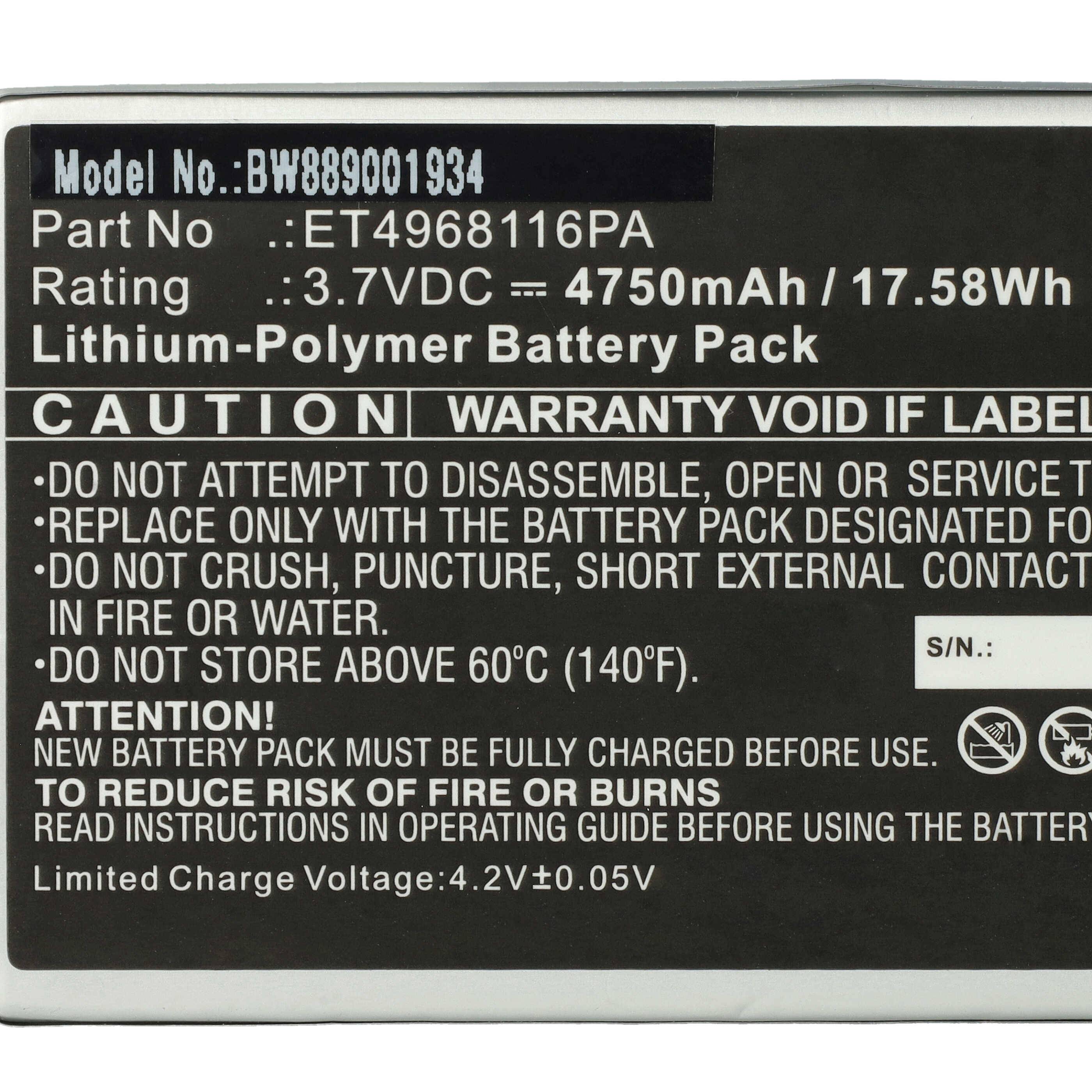 vhbw Akku Ersatz für Voice Caddie ET4968116PA für Elektro-Trolley Caddy (4750 mAh, 3,7 V, Li-Ion)-4