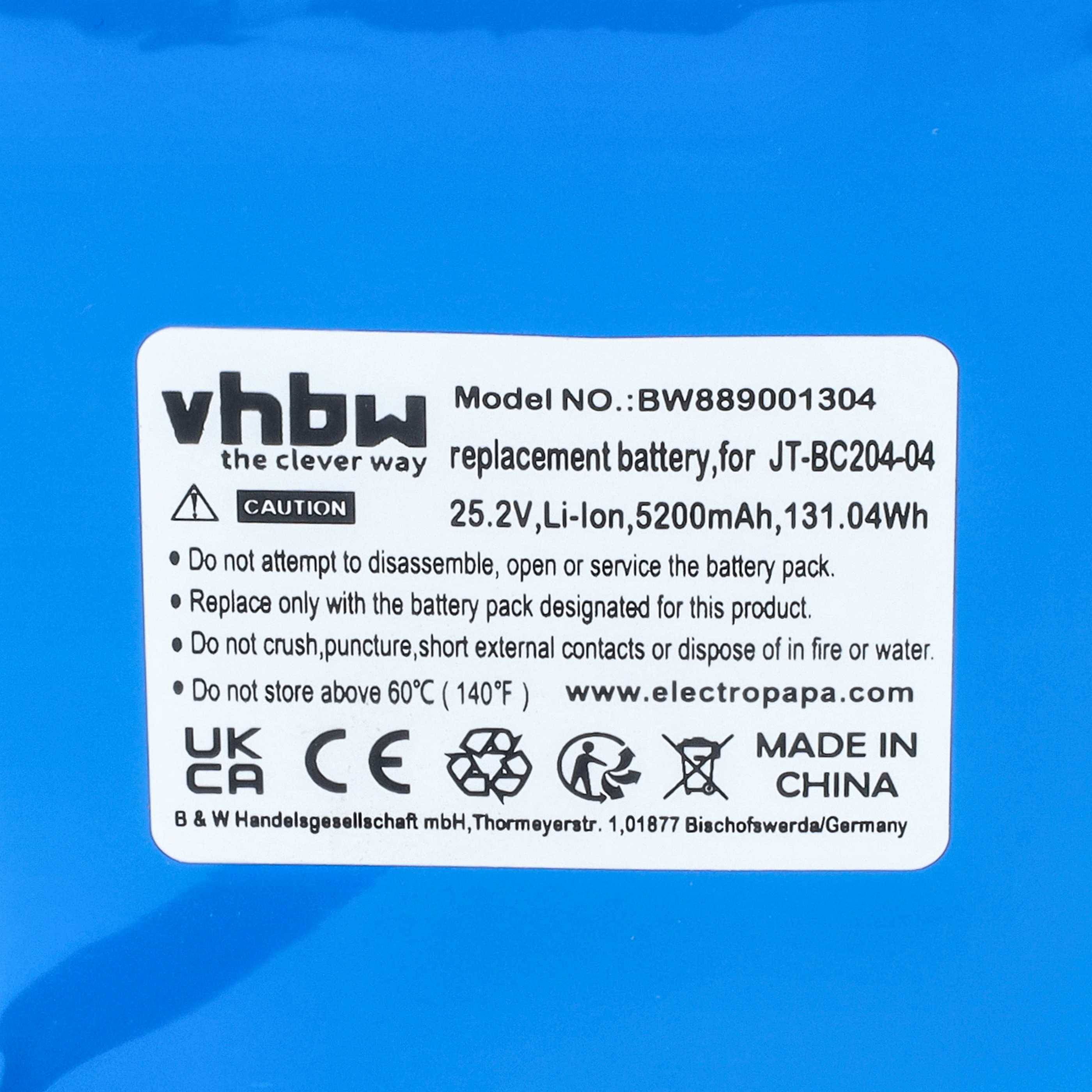 vhbw Akku kompatibel mit Jetech JT-BC204 | Hoverboard 25.2 V E-Scooter, Hoverboard (5200 mAh, 25,2 V, Li-Ion)-3