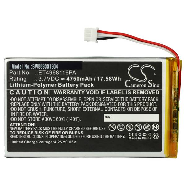 vhbw Akku kompatibel mit Voice Caddie SC300 Elektro-Trolley Caddy (4750 mAh, 3,7 V, Li-Ion)