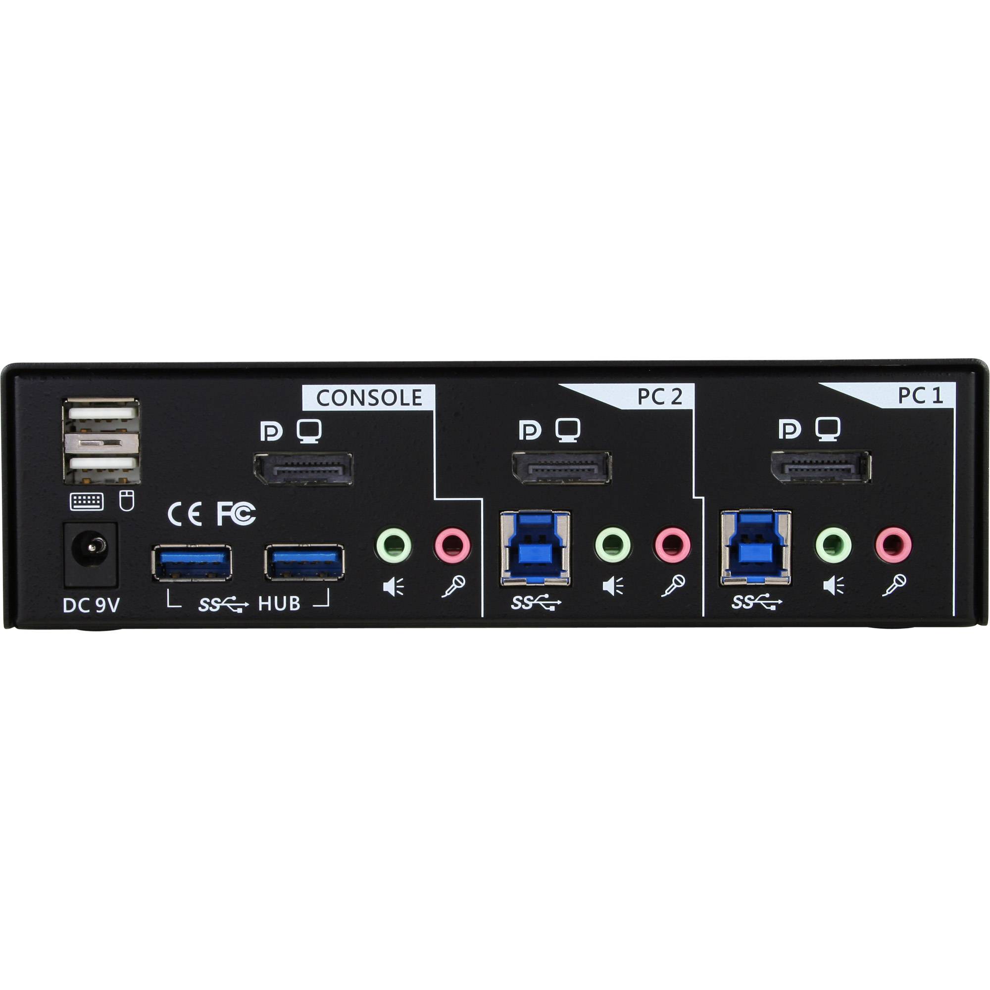InLine® KVM Desktop Switch, 2-fach, DisplayPort, USB 3.0 Hub, mit Audio-2