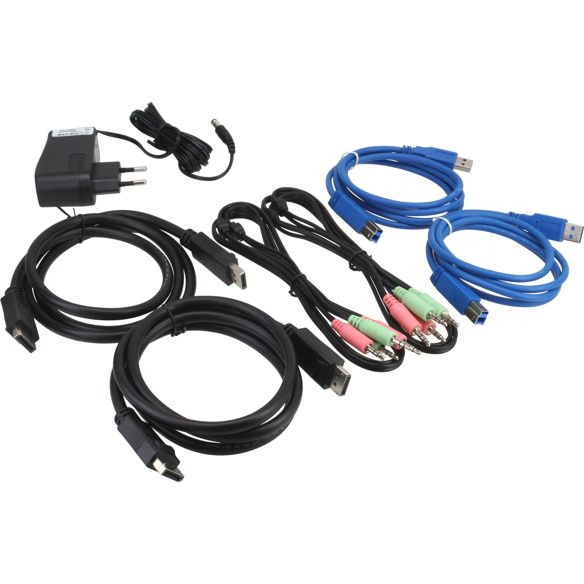 InLine® KVM Desktop Switch, 2-fach, DisplayPort, USB 3.0 Hub, mit Audio-3