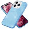 Glitzer Hülle für iPhone 15 Pro Max Hybrid Bling Case Silikon Handyhülle Tasche Blau