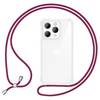 Hülle mit Band für iPhone 15 Pro Handyhülle Umhänge Case Handy Kette Kordel Seil Rot