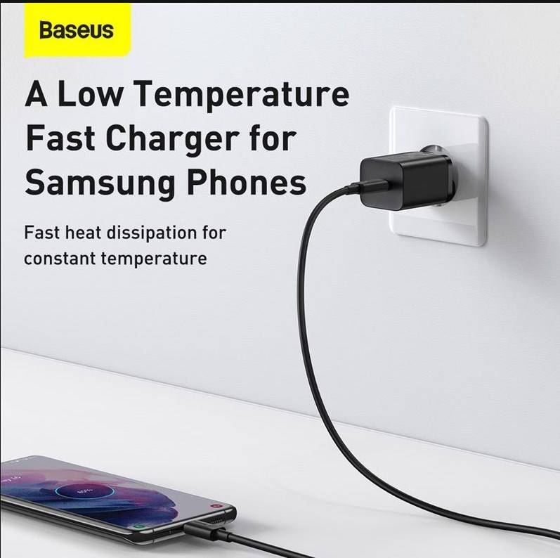 Baseus Super Si Schnellladegerät 1C 25W mit USB-C Kabel für USB-C 1m (schwarz)-3