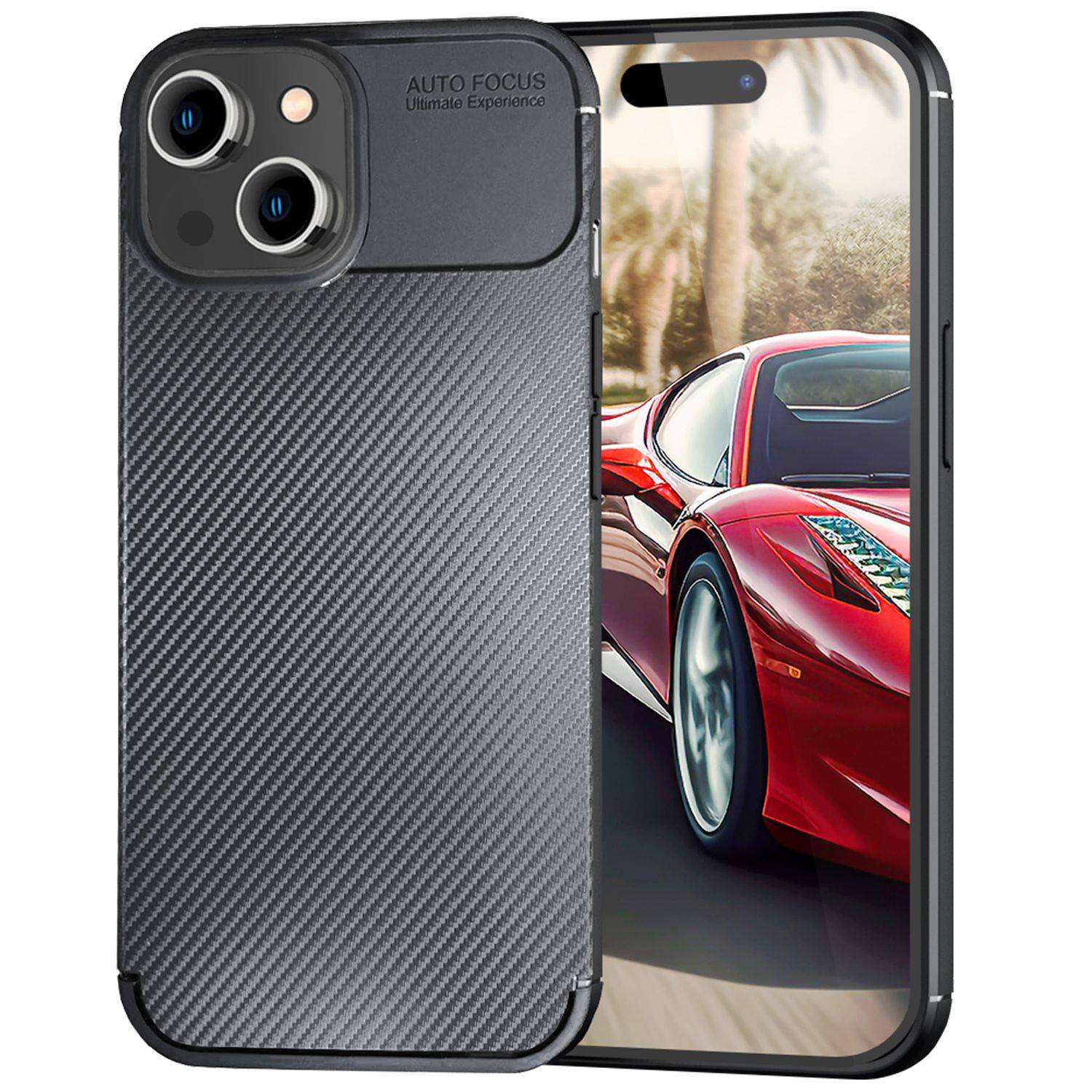 Hülle für iPhone 15 Plus Carbon Optik Case Silikon Handyhülle Schutz Tasche Etui-0