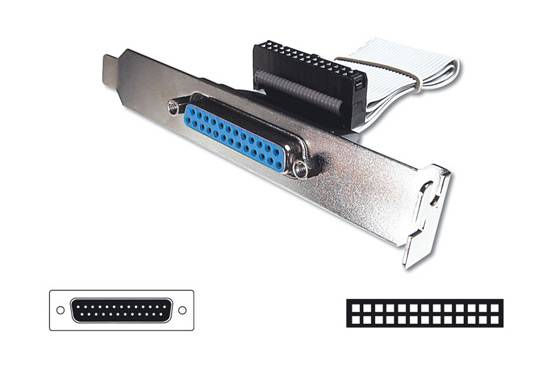 Digitus Parallel Anschlusskabel [1x D-SUB-Buchse 25pol. - 1x Buchsenleiste 26pol.] 0.25 m Beige-4