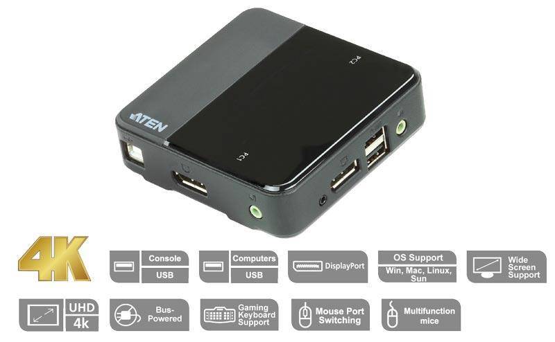 ATEN CS782DP KVM Switch 2-Port USB DisplayPort-6