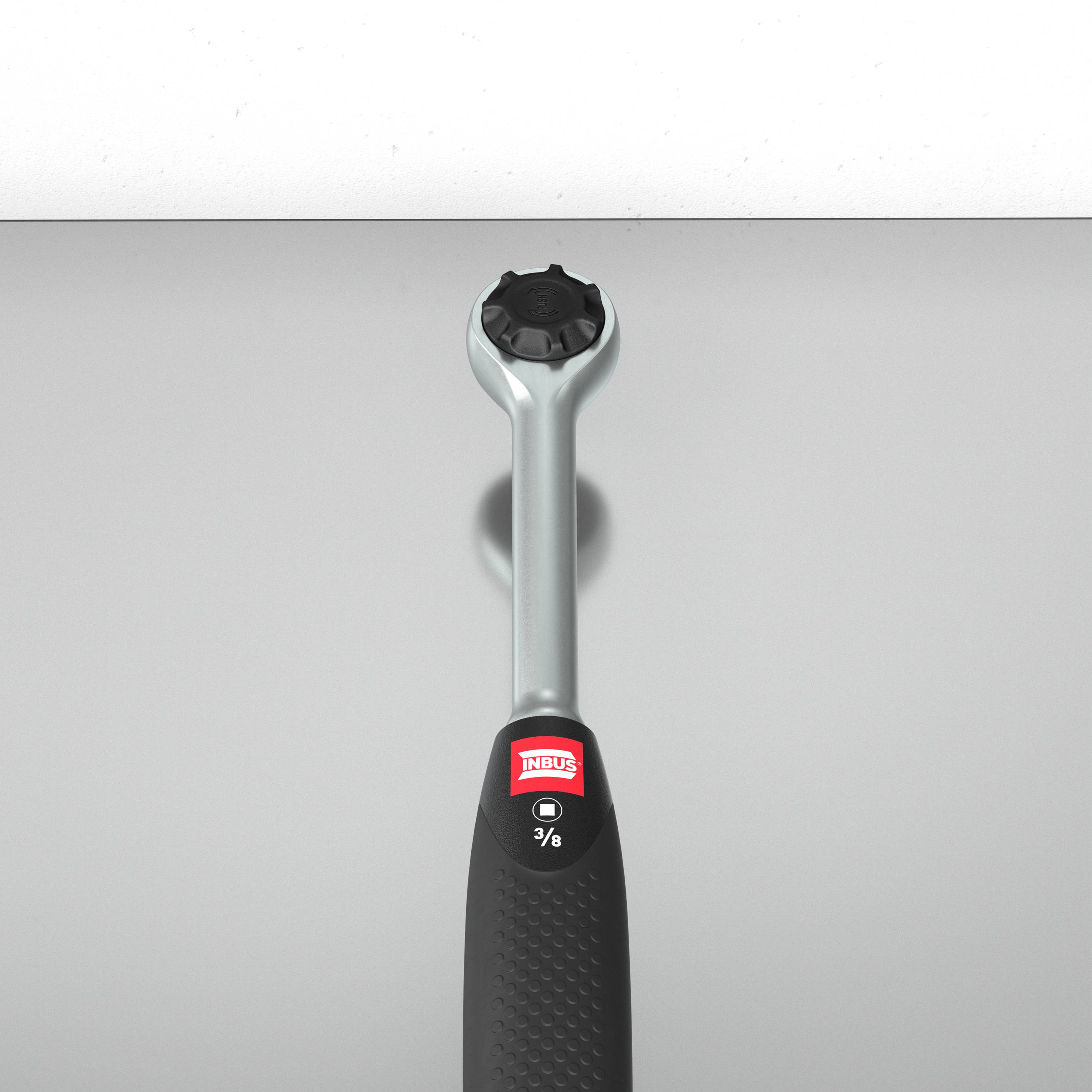 INBUS® 74070 Umschaltknarre 3/8", Ratsche mit Feinverzahnung (72 Zähne)-2