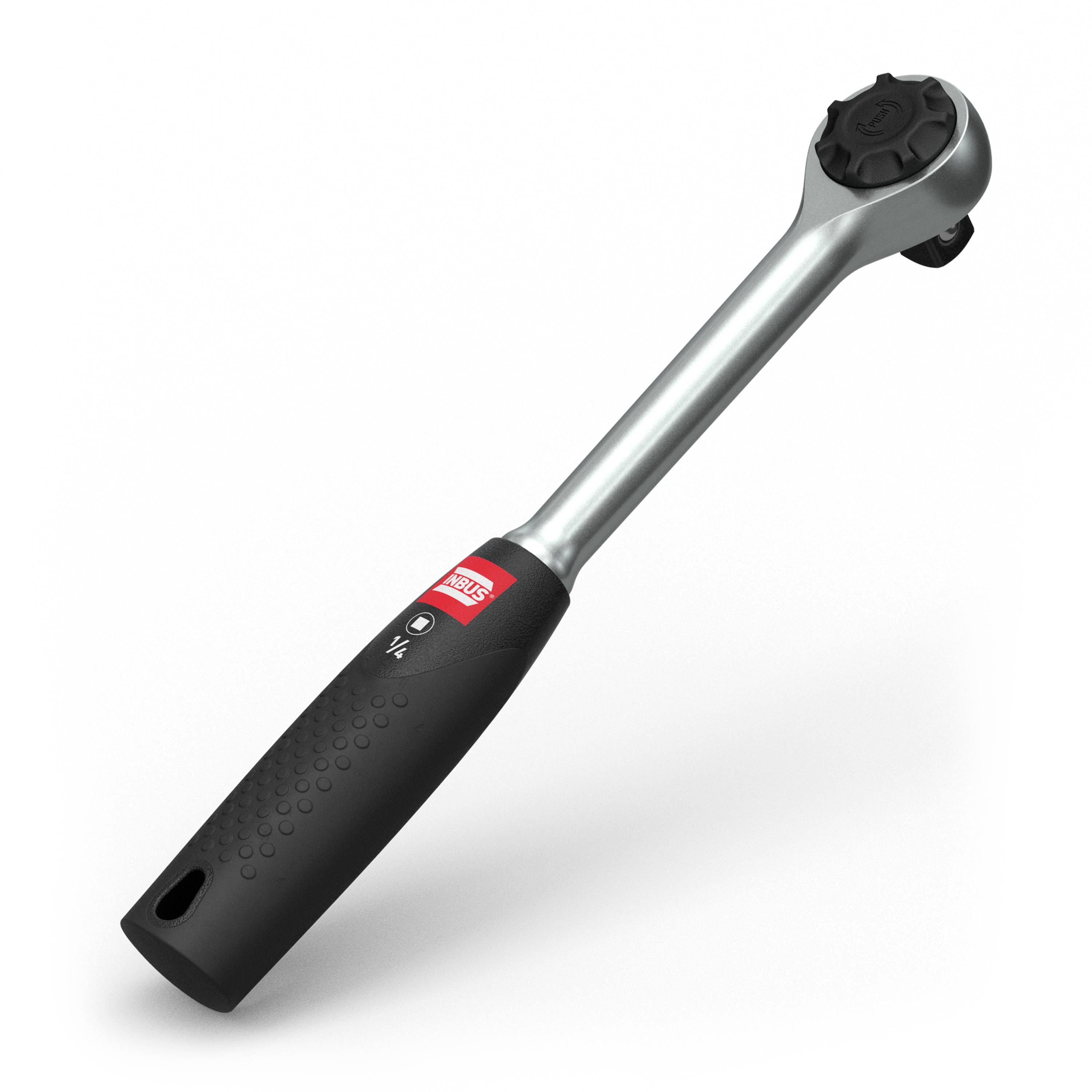 INBUS® 74063 Umschaltknarre 1/4", Ratsche mit Feinverzahnung (72 Zähne)-0