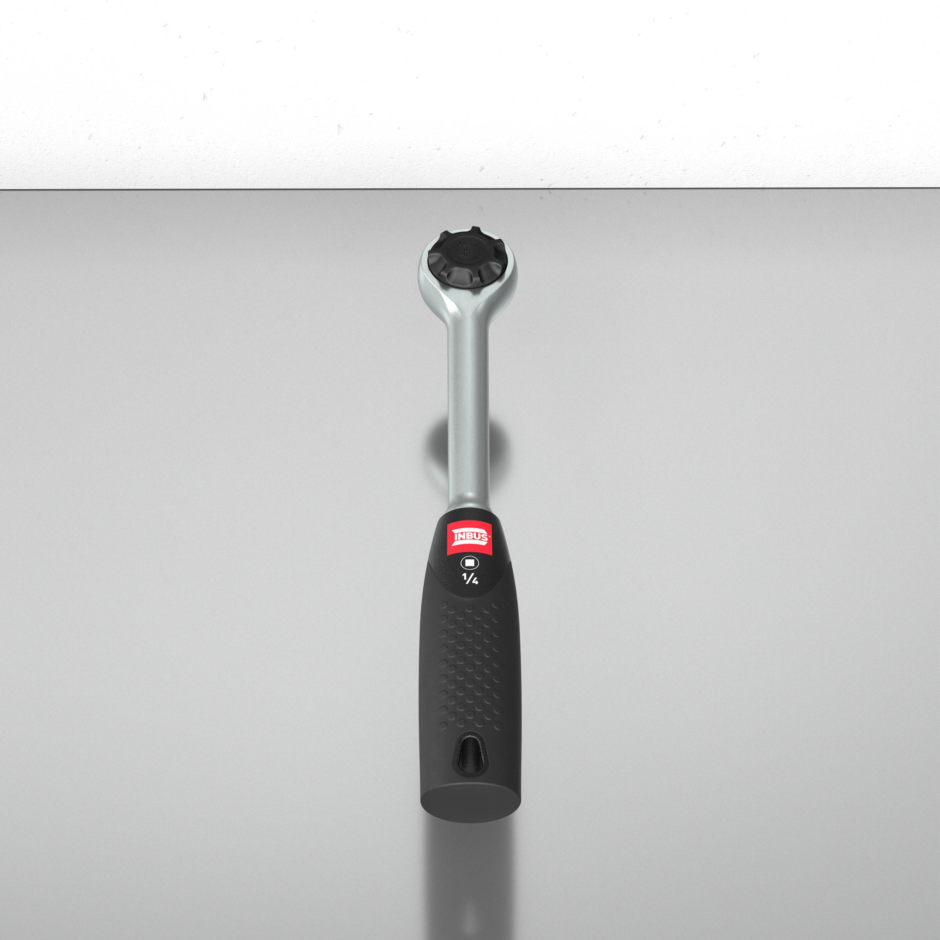 INBUS® 74063 Umschaltknarre 1/4", Ratsche mit Feinverzahnung (72 Zähne)-2