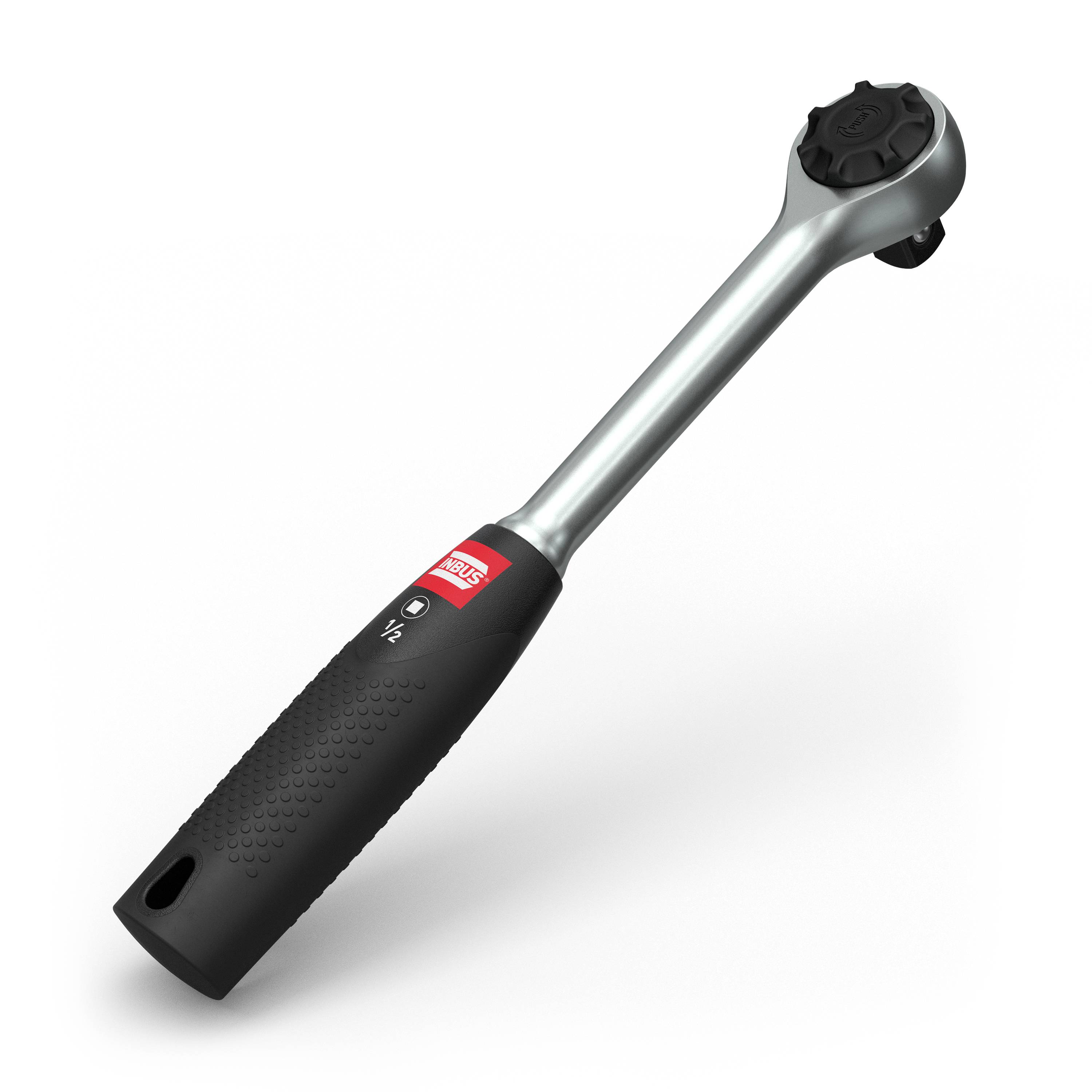 INBUS® 74087 Umschaltknarre 1/2", Ratsche mit Feinverzahnung (72 Zähne)