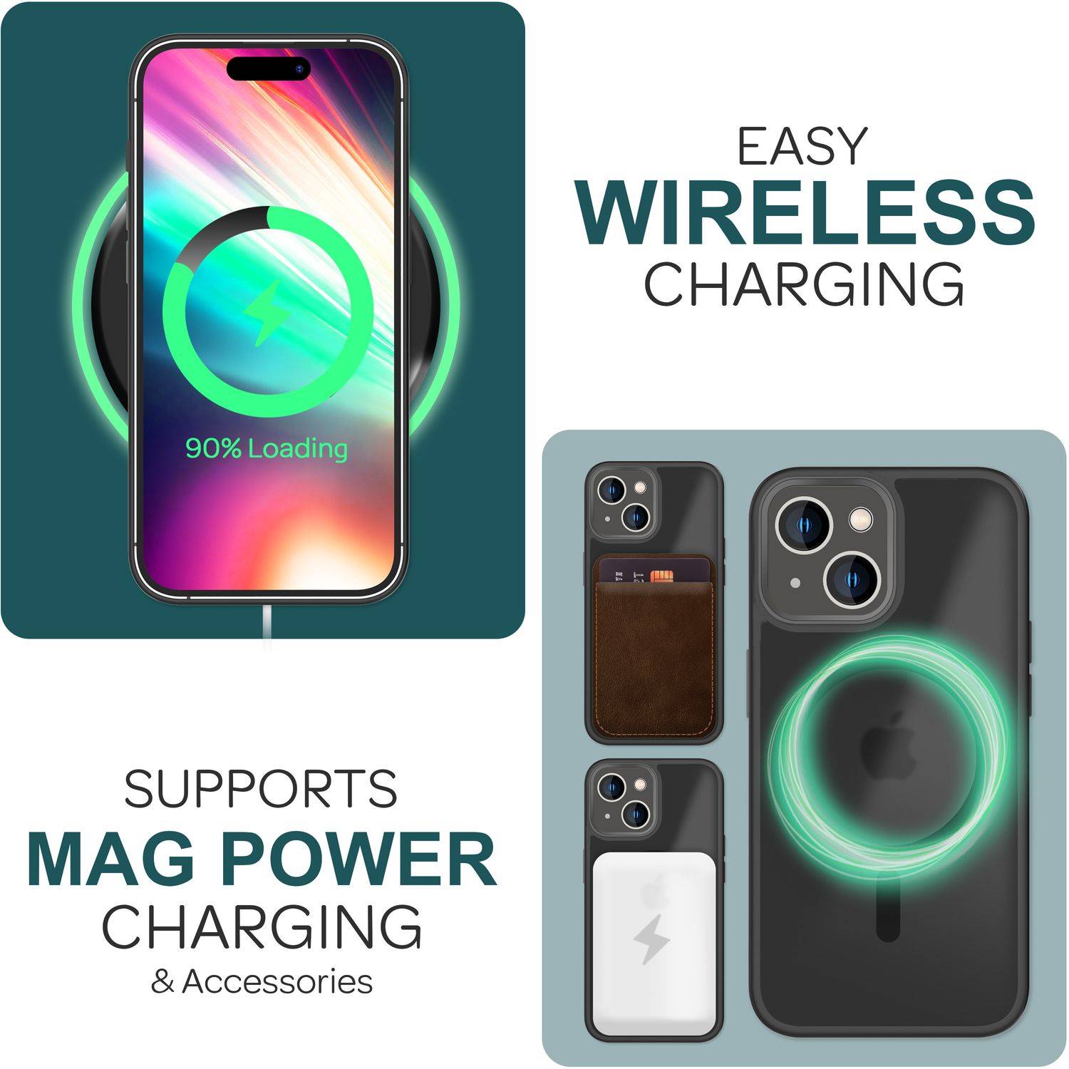 MagSafe Hülle Hybrid für iPhone 15 Plus Frosted Hard Case Schutz Rand Handyhülle Schwarz-4