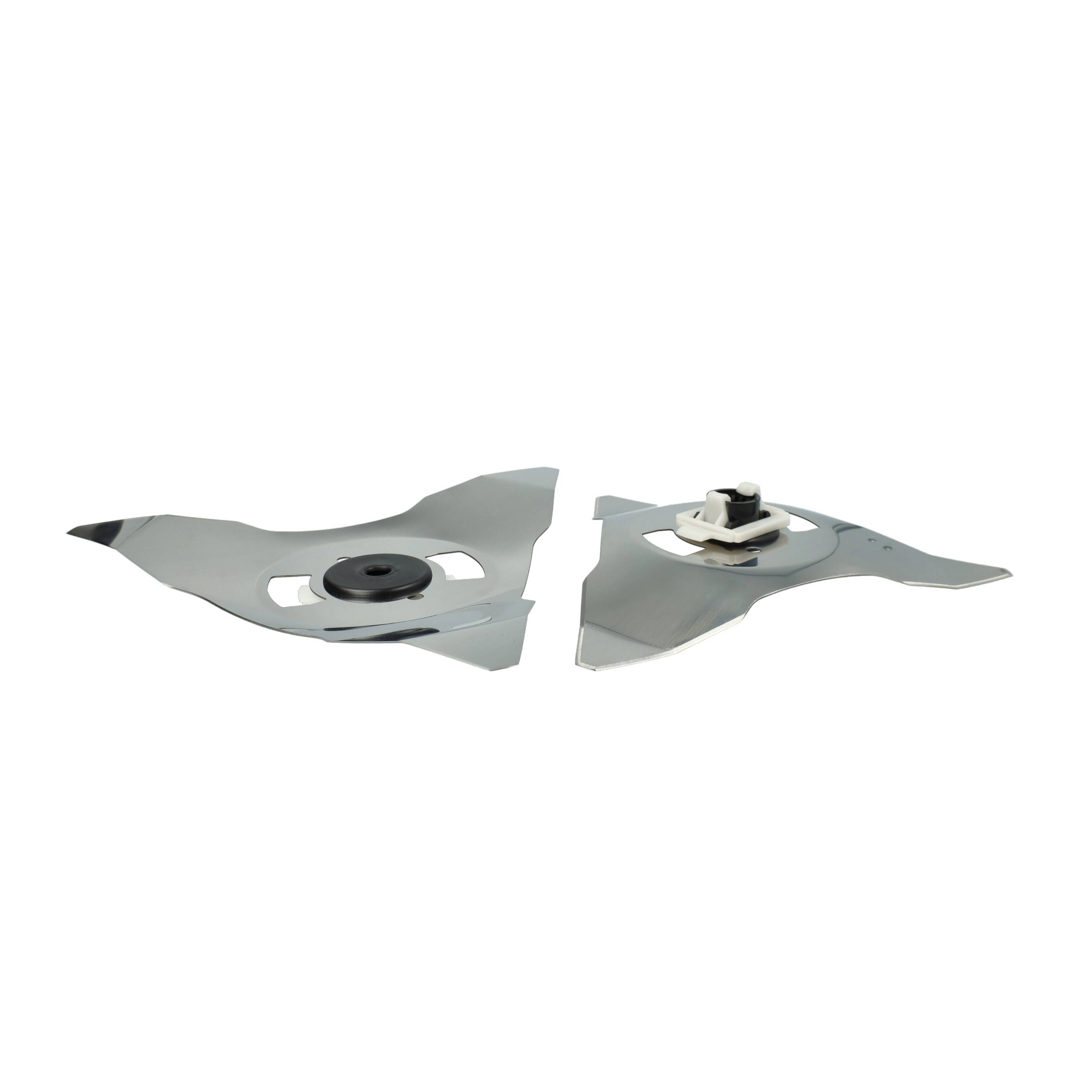 vhbw 2x Ersatz-Messer kompatibel mit Robomow MS 2500 (2016) | MS 3500 (2016) Rasenmäher - Ersatzklinge Silber, Edelstahl