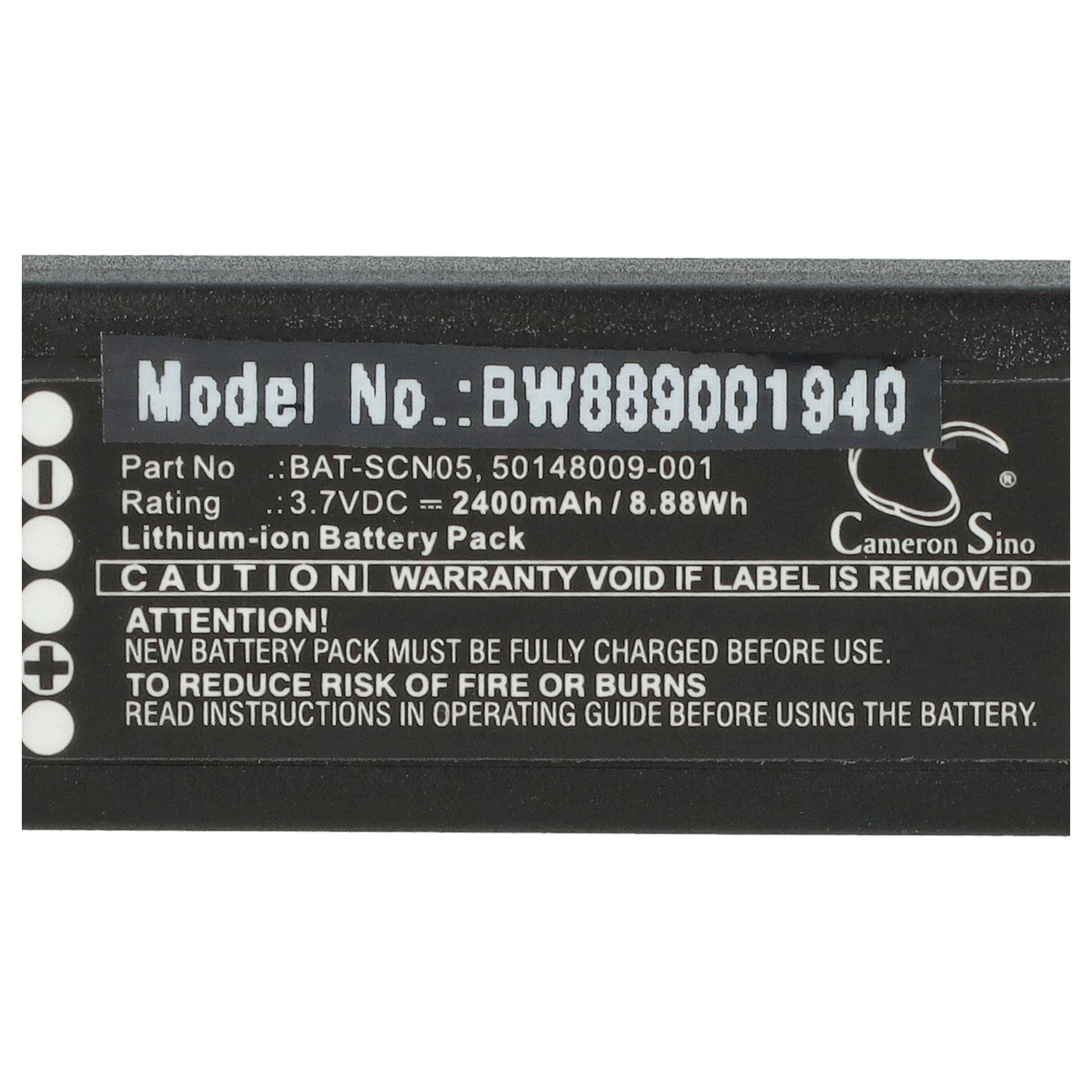 vhbw 5x Akku kompatibel mit Honeywell Granit XP 1990Isr | Barcodescanner POS (2400 mAh, 3,7 V, Li-Ion)-3