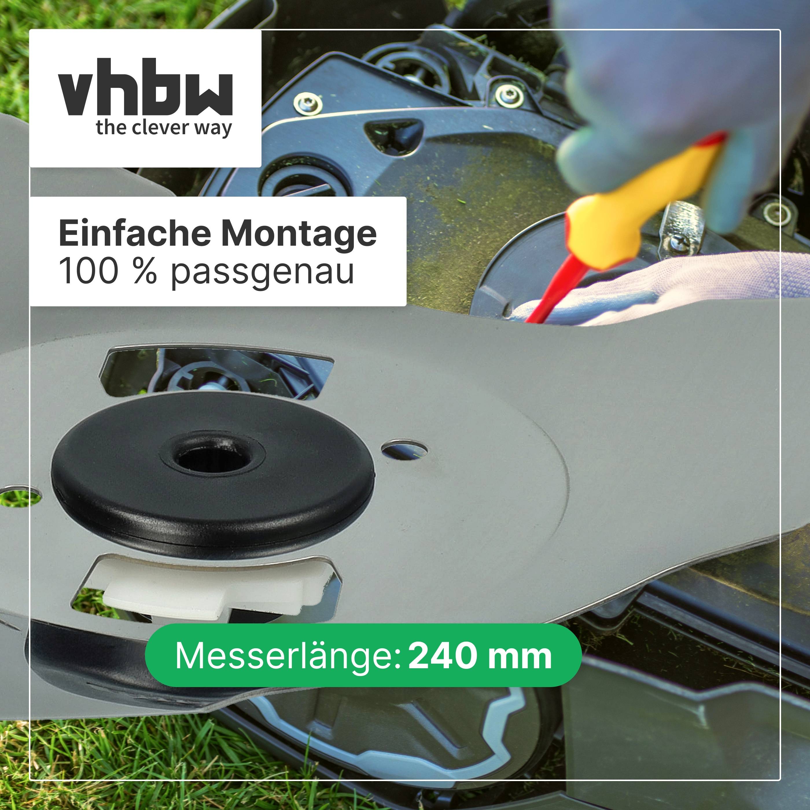 vhbw Ersatz-Messer Ersatz für Robowow MRK7003A | 7290014674189 für Rasenmäher - Ersatzklinge Silber, Edelstahl-2