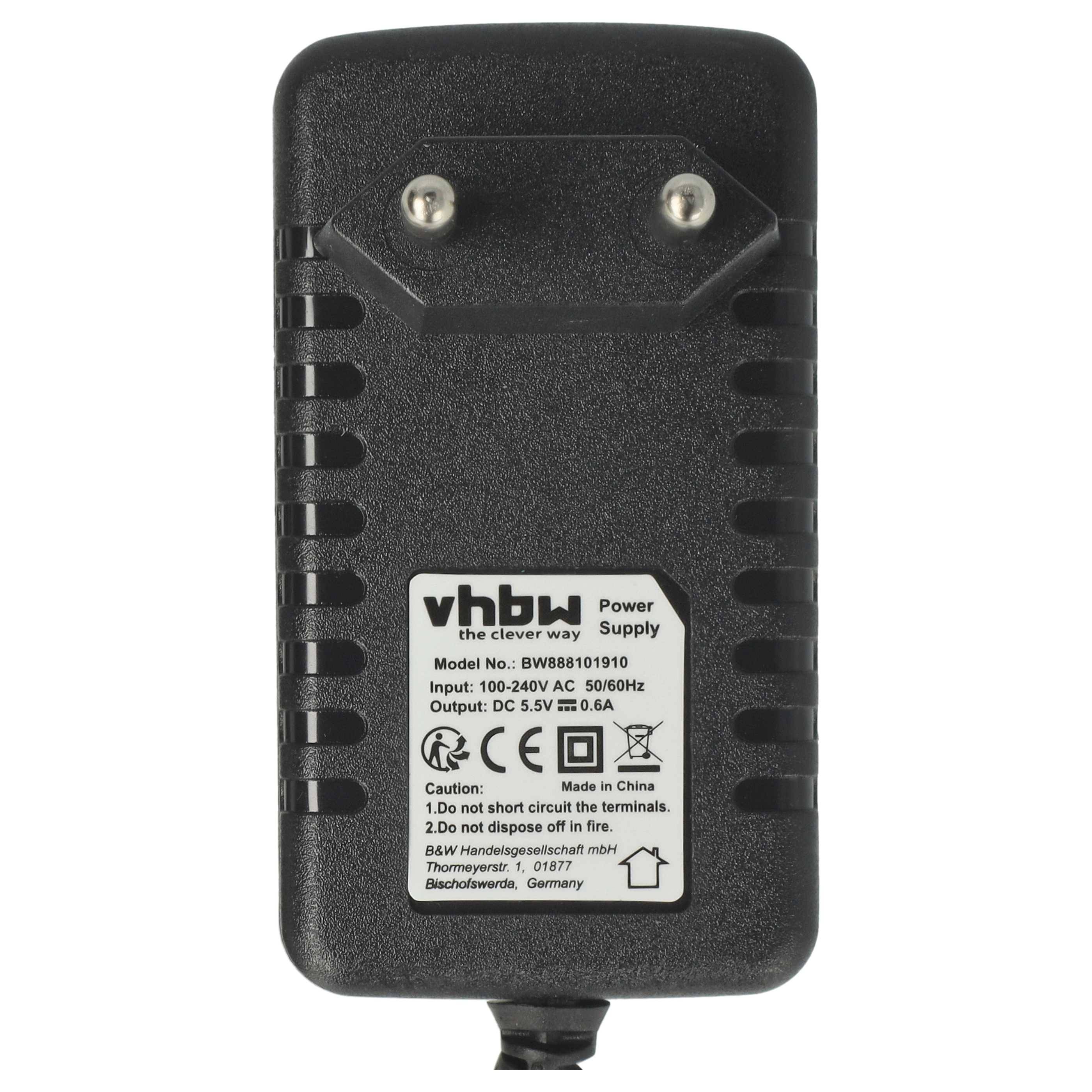 vhbw Ladegerät Ersatz für Kärcher 2.654-115.0 | 2.633-511.0, 2.654-267.0 für Fenstersauger, Fensterreiniger - 5,5 V, 0-3