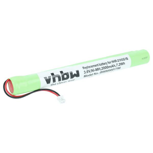 vhbw Akku Ersatz für Casio HHR-21HL3G1B | HHR-21HL3G1C, HHR-21H3G1B für Barcodescanner POS (2000 mAh, 3,6 V, NiMH)