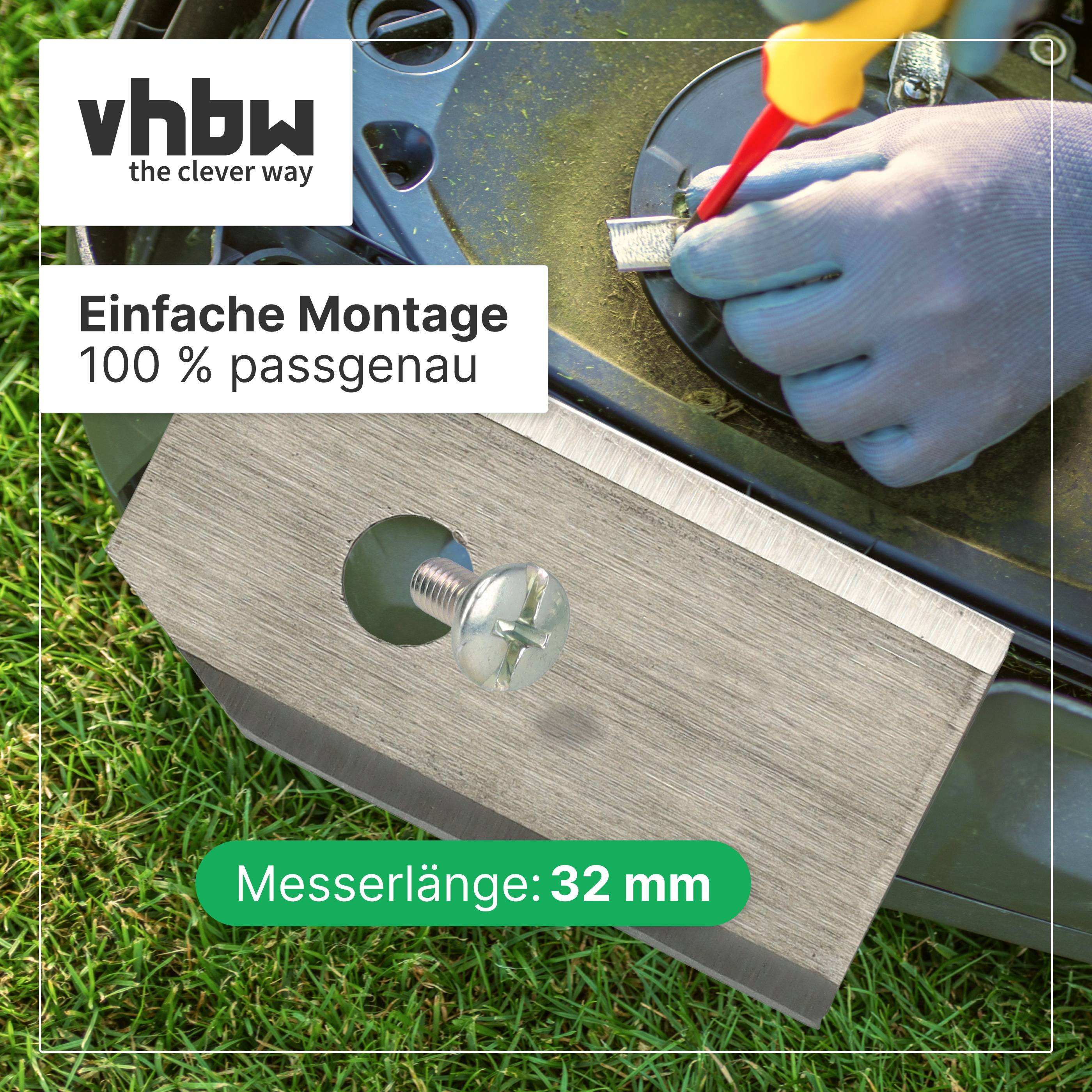 vhbw 8x Ersatz-Messer kompatibel mit Robomow RK 2000 PRO | RK 3000 Pro Rasenmäher - Ersatzklinge Silber-2