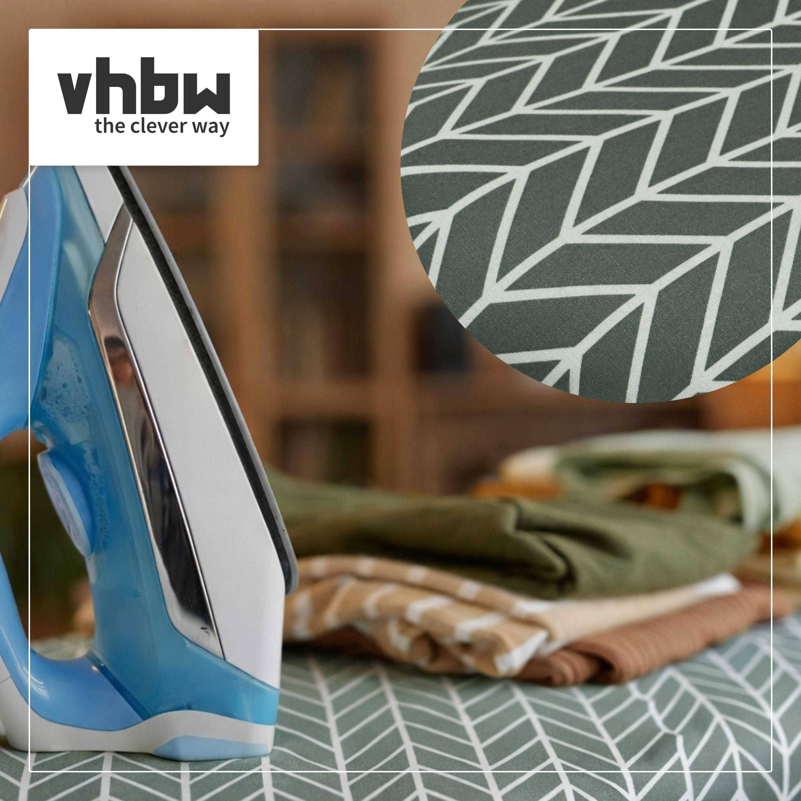 vhbw Bügeltischbezug kompatibel mit Leifheit Classic M Bügelbrett | Bügeltisch - Bügelbrettbezug, Grau Weiß-3