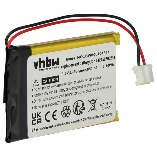 vhbw Akku kompatibel mit Philips 2577744 | 2669577 Fernbedienung Remote Control (850 mAh, 3,7 V, Li-Ion)