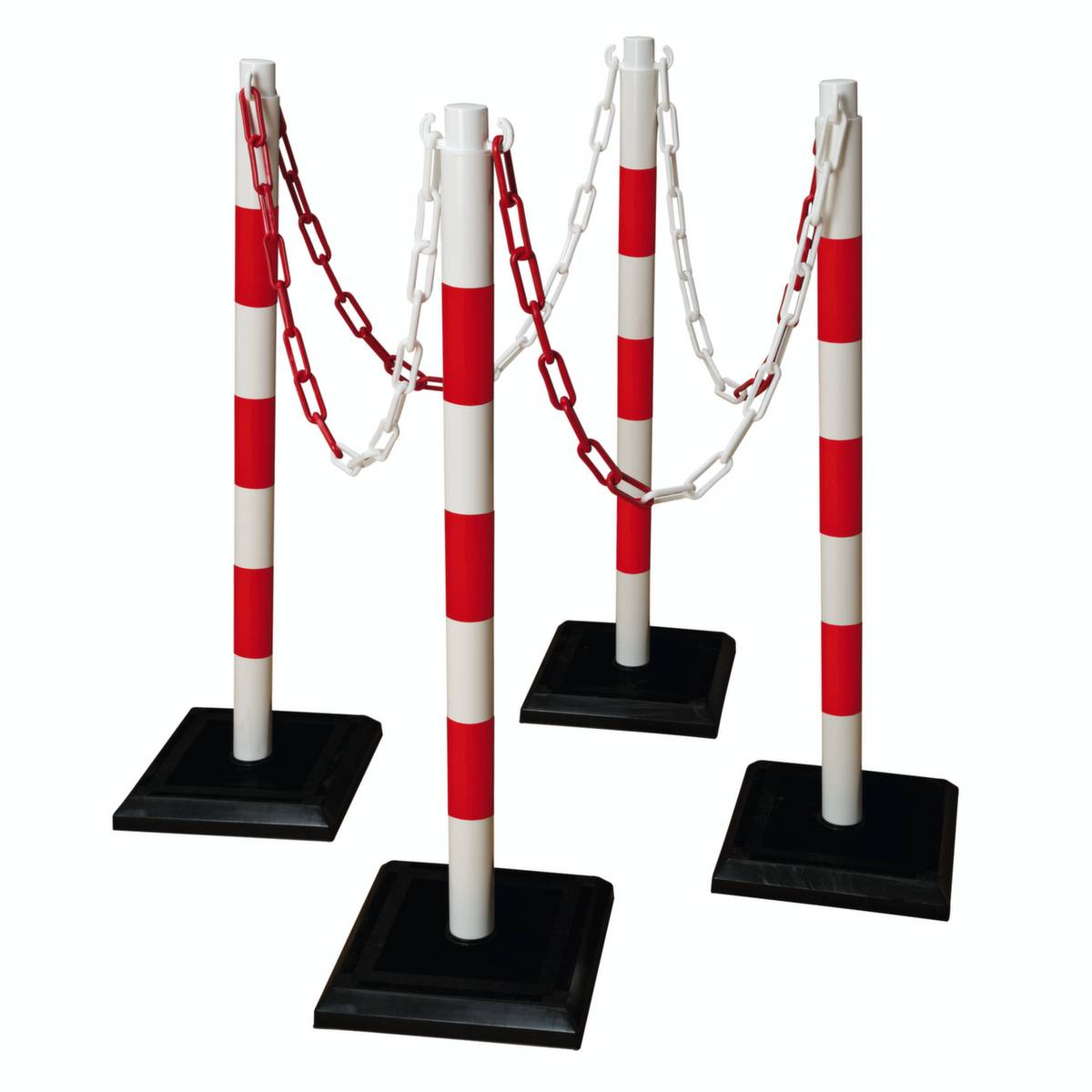 GUARDA-Plus Ketten-Warnständer SET, rot-weiß, aus robustem Kunststoff mit schwer-5