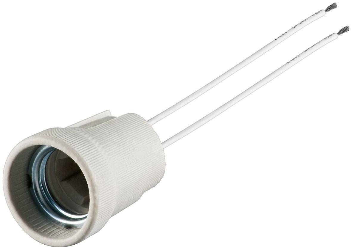 Goobay E27 Lampenfassung mit Zwillingslitze max. 100 W/250 V (AC), 0,15 m Kabel, Keramik-2