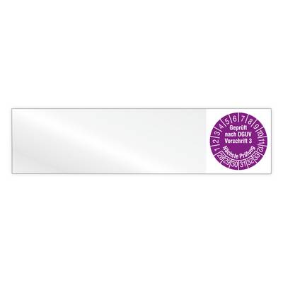 Kabelprüfplakette, Geprüft nach DGUV Vorschrift 3, Nä. Prüfung, 2028, Vinylfolie, 100 x 25 mm, Heft-0