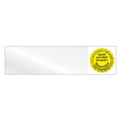 Kabelprüfplakette, Geprüft nach DGUV Vorschrift 3, Nä. Prüfung, 2026, Vinylfolie, 100 x 25 mm, Heft-0