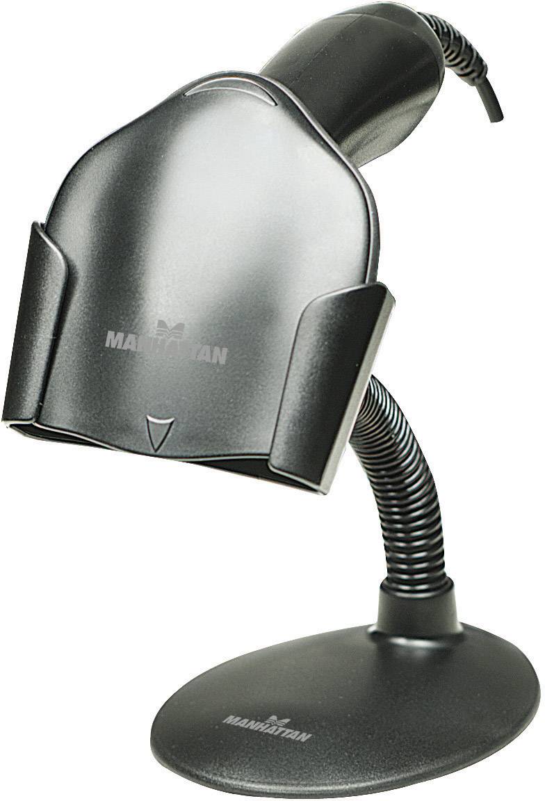 Manhattan Handheld Barcode Scanner Stand, Gooseneck with base, suitable for table mount or wall mountable, Black, Lifeti-2