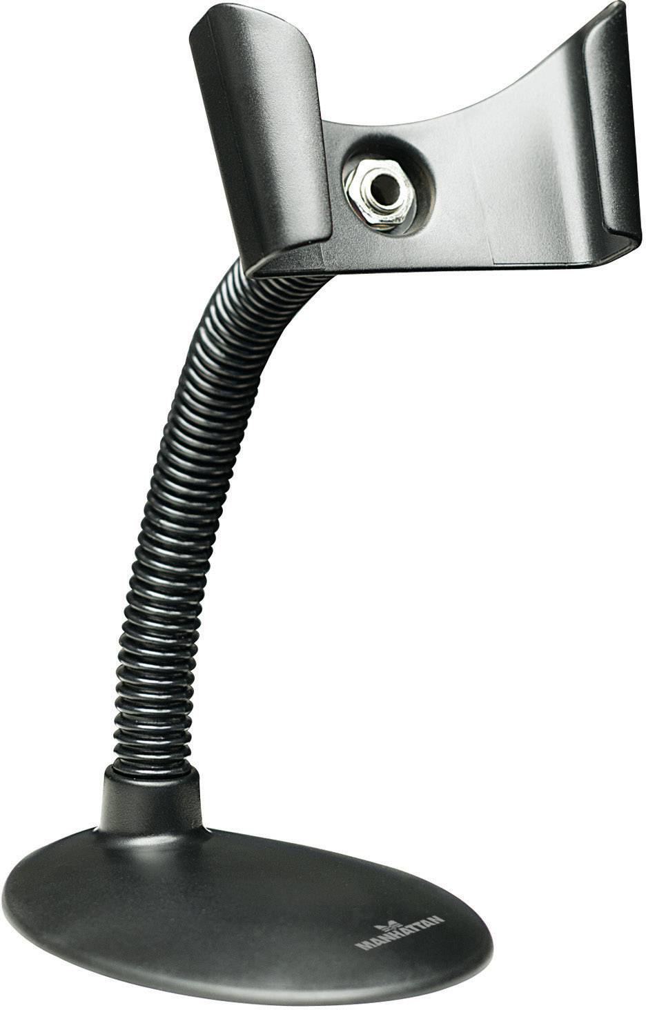 Manhattan Handheld Barcode Scanner Stand, Gooseneck with base, suitable for table mount or wall mountable, Black, Lifeti-1