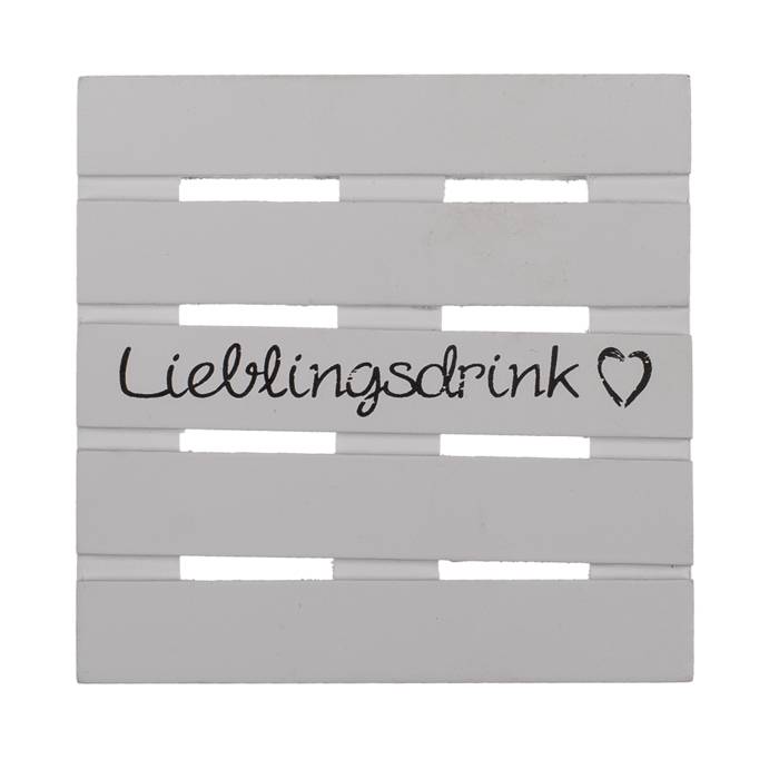 4 x Untersetzer Palette aus Holz Lieblingsdrink weiß-1