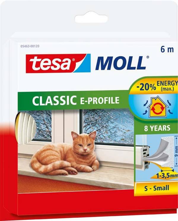 E-Profil-Dichtung weiß 6m:9mm tesa 5463