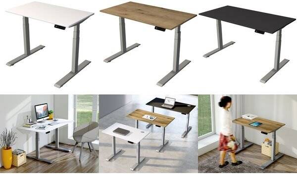 Steh-/Sitztisch SmartOffice elektrisch Fuß silber 100x60x63-127cm eiche-4