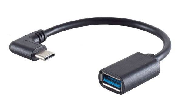 Adapter, USB 3.0 Typ C Stecker/ USB A Buchse, 90°-3