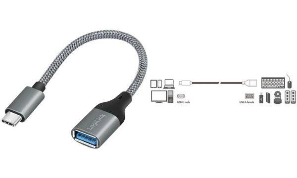 LogiLink - USB-Adapter - 24 pin USB-C (M) zu USB Typ A (W)-0