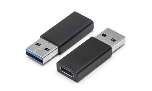 Adapter, USB-A Stecker auf USB-C Buchse, 3.0, schwarz-1